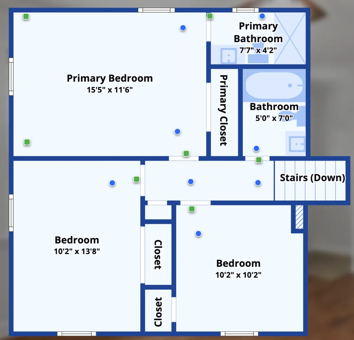 Upper level floor plan